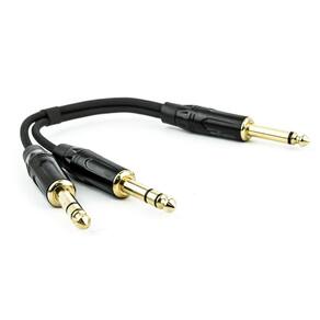 Cabo p10 mono para 2 p10 estereo - 1 mt