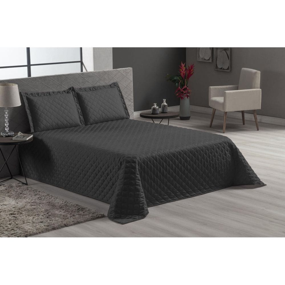 Kit jogo de cama preto casal padrão 3 peças luxo veneza
