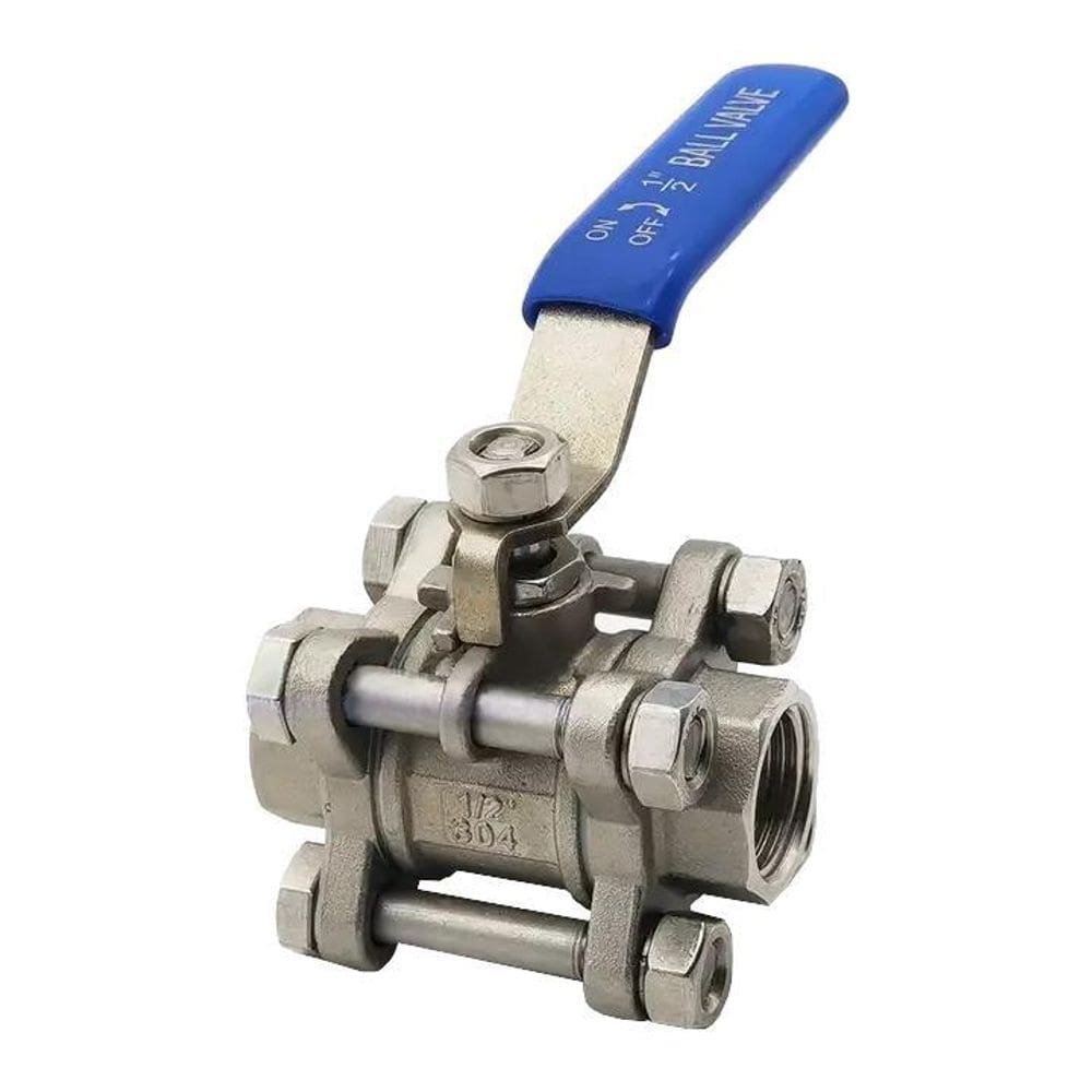 Valvula de bipartida inox 304 rosca 1 pol sanitaria