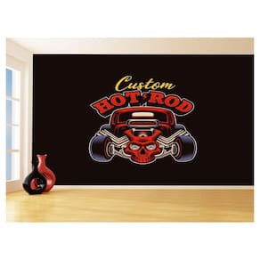 Papel De Parede 3D Carro Antigo Hot Rod Cultura 3,5M Cxr113