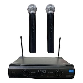 Microfone duplo sem fio profissional uhf karaoke palestras
