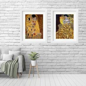 Kit 2 Quadros Grandes Obras Klimt - 60X48Cm