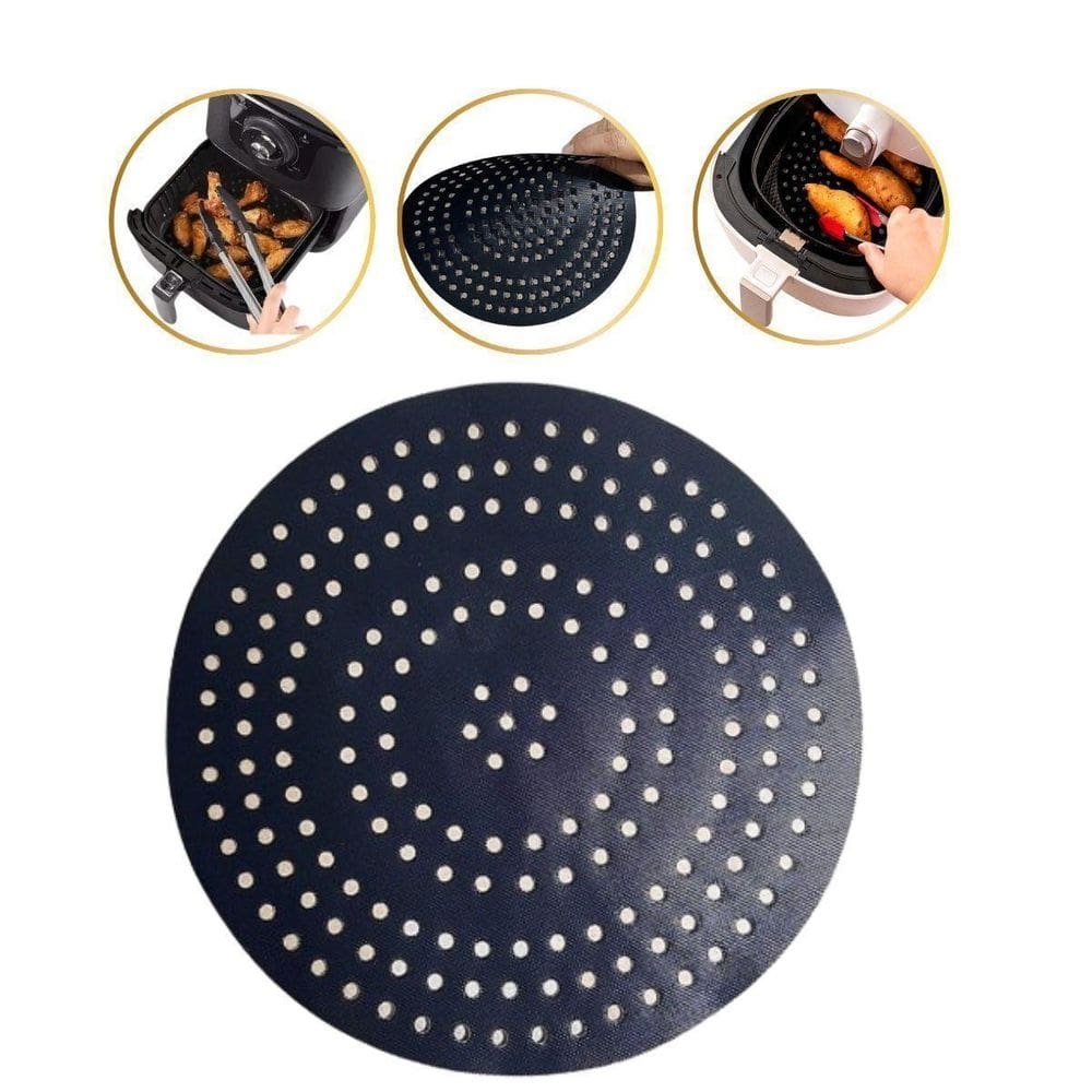 Tapete folha de teflon fritadeira air fryer redondo 20 cm