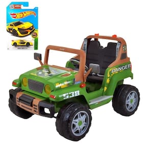 Carro elétrico peg-pérego ranger 538 + carrinho hot wheels