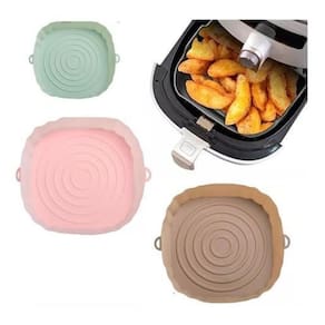 Kit 4 forma de silicone fritadeira air fryer antiaderente