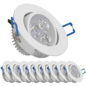 Kit 10 spot super led 3w lampada direcionável branco