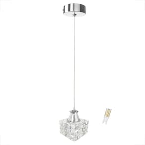 Kit 5 Pendente Cristal Detalhe Metal Polido Lavabo Bet43 +