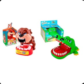 Kit jogo mesa recreativo multijogadores mini dog e crocodilo