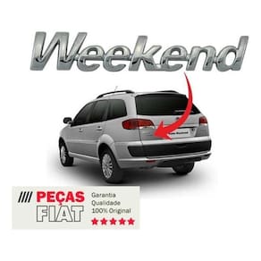 Emblema cromado weekend traseiro fiat palio