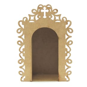 Oratório gde mdf capela oração trabalhado crucifixo 19x37x17