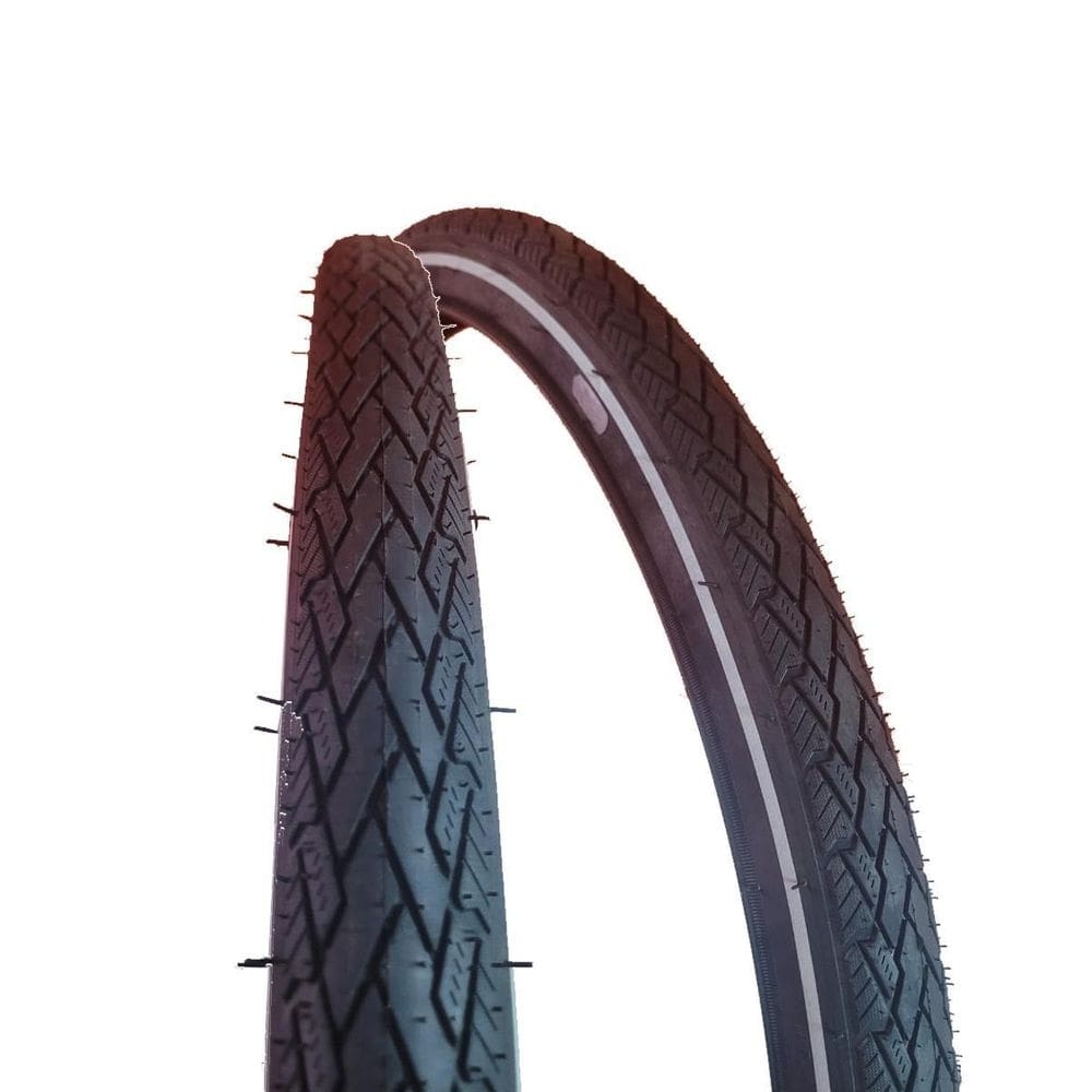 Par de pneu 700x38c preto com faixa refletiva aro 29 city