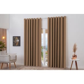 Cortina blackout avelã franzida 8m x 2,80m decoração luxo