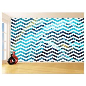 Papel De Parede 3D Sala Chevron Zig Zag Listras 3,5M Zig100