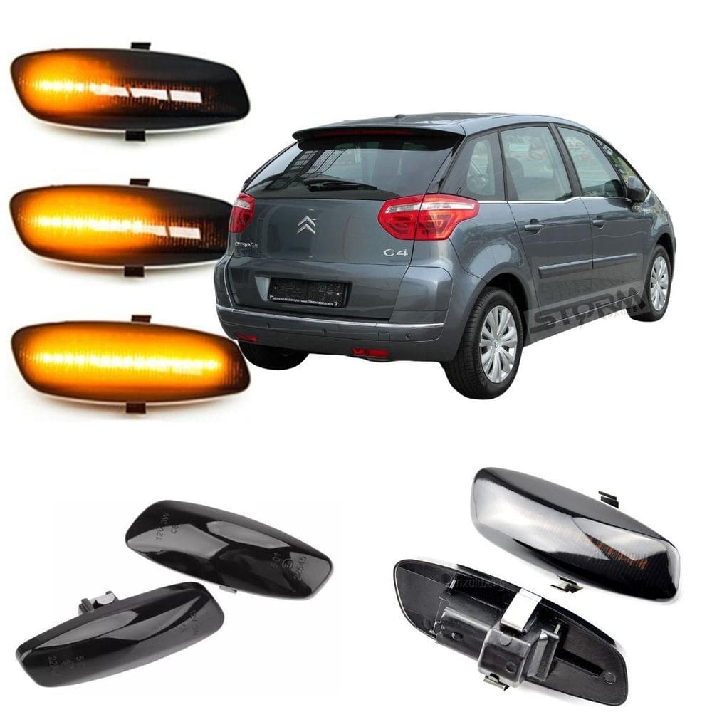 Par de pisca seta sequencial citroen c4 retrovisor luz led