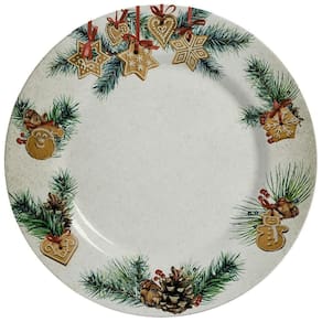 Jogo de pratos natal raso gingerbread c/6 pçs