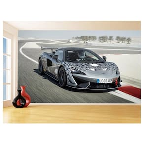 Papel De Parede 3D Carro Mc Laren Pista Super 3,5M Car267