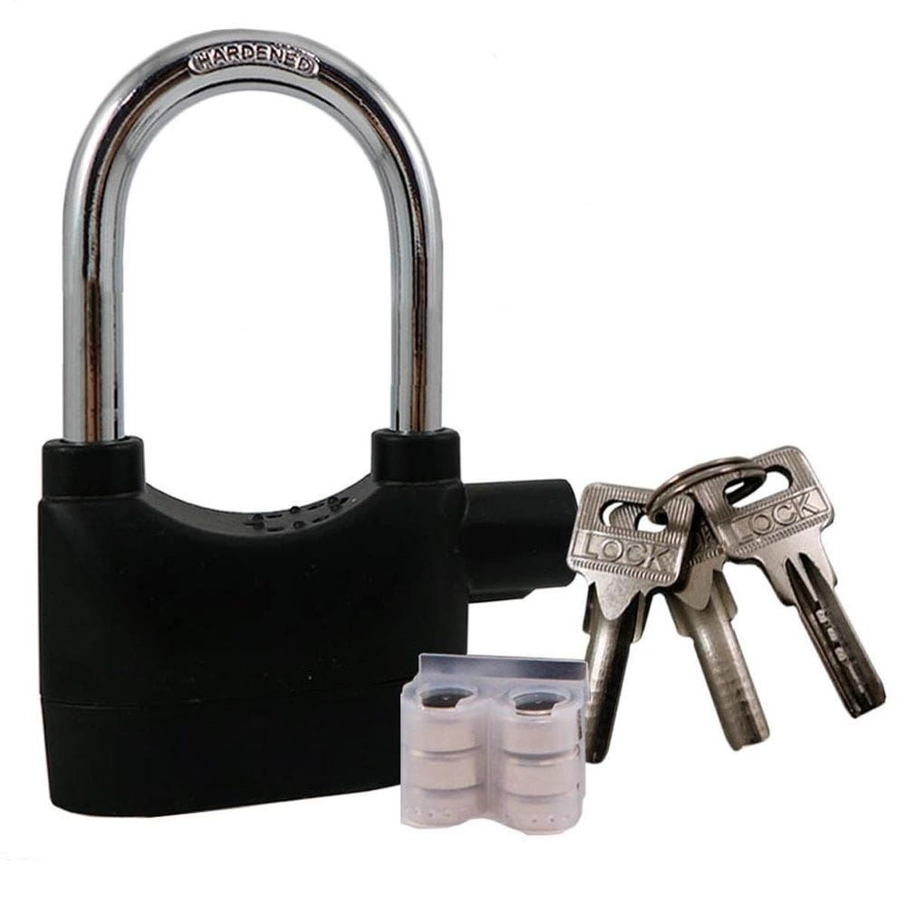 Cadeado alarme sonoro anti-furto 110db bike portão aço