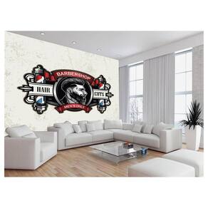 Papel De Parede 3D Barbearia Barber Shop Logo 3,5M Brb19
