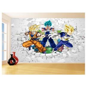 Papel De Parede 3D Dragon Ball Goku Vegeta Anime 3,5M Dbz45