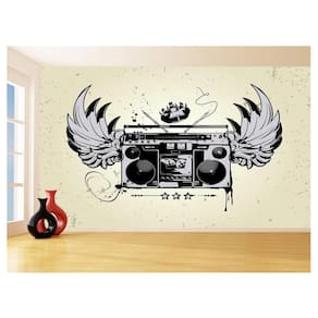Papel De Parede 3D Musica Toca Fita Retrô Tape 3,5M Mus40