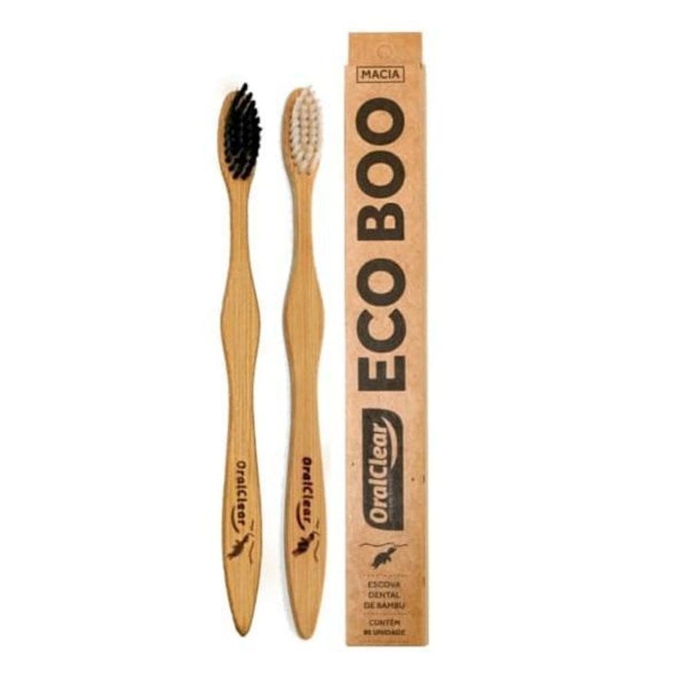 Escova de dente de bambu ecológica única nacional kit 24 un