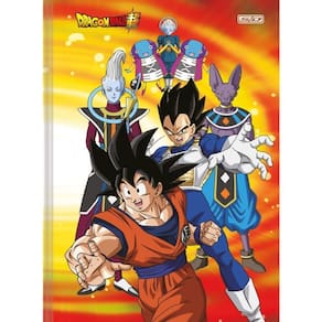 Caderno brochura 1/4 capa dura dragon ball 80 folhas 5un