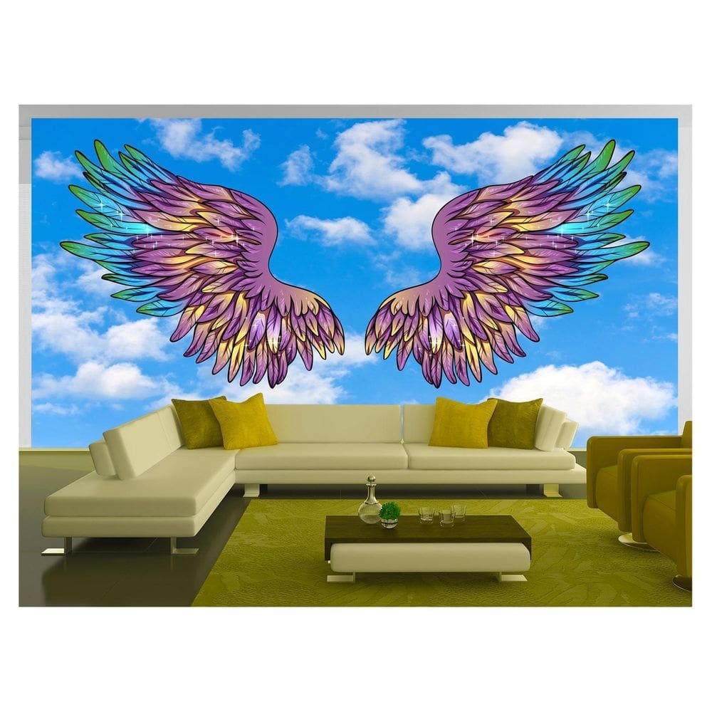 Papel De Parede 3D Arte Asas Selfie Insta Cores 3,5M Tra333