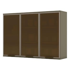 Armário Aéreo Évelin 3 Portas de Vidro 120 cm Duna – Henn