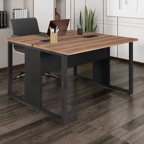 Plataforma Dupla Pé Quadro Marrom/Preto