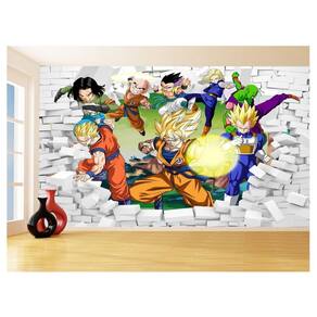 Papel De Parede 3D Dragon Ball Goku Vegeta Anime 3,5M Dbz36