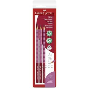 Lápis preto triangular grip 2001 two tone rosa blcom 03