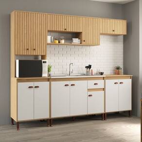Cozinha Torino 6 - 253 X 220 X 51,5 MEL / OFF WHITE