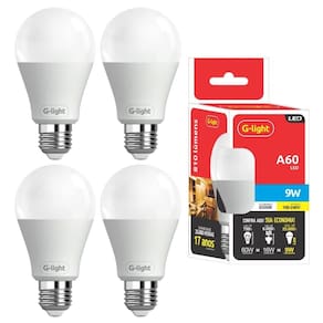 Kit 4 lâmpadas led 6500k 9w 810 lumens bulbo iluminação