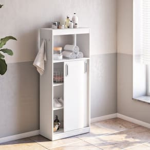 Armário Multiuso com Duas Portas de Correr Branco
