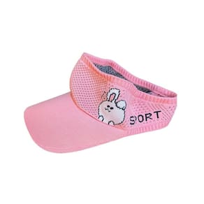 Boné Viseira Infantil Rosa Tricô Elástico Praia 5 Unidades