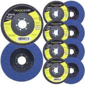 Kit disco de lixa flap 4.1/2 grão 50 para lixadeira 10 un