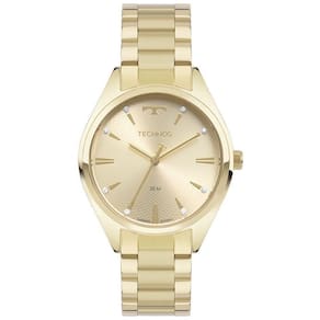 Relogio technos feminino dourado médio cristais 2036mqs/1x