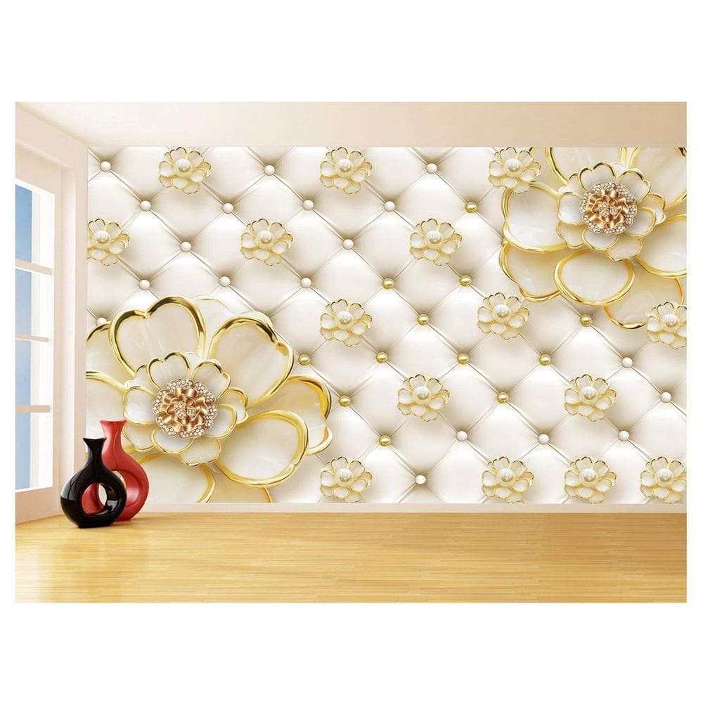 Papel De Parede 3D Floral Textura Sala Flores 3,5M Xfl294