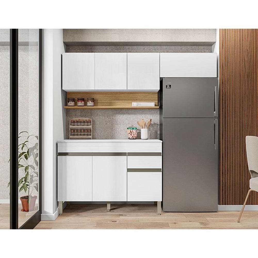Cozinha Modulada Ambiente Line Composição 5 Supremo Freijó - Kits Paraná