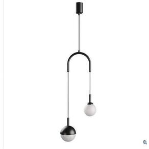 Pendente macadâmia duplo - preto liso blumenau iluminação