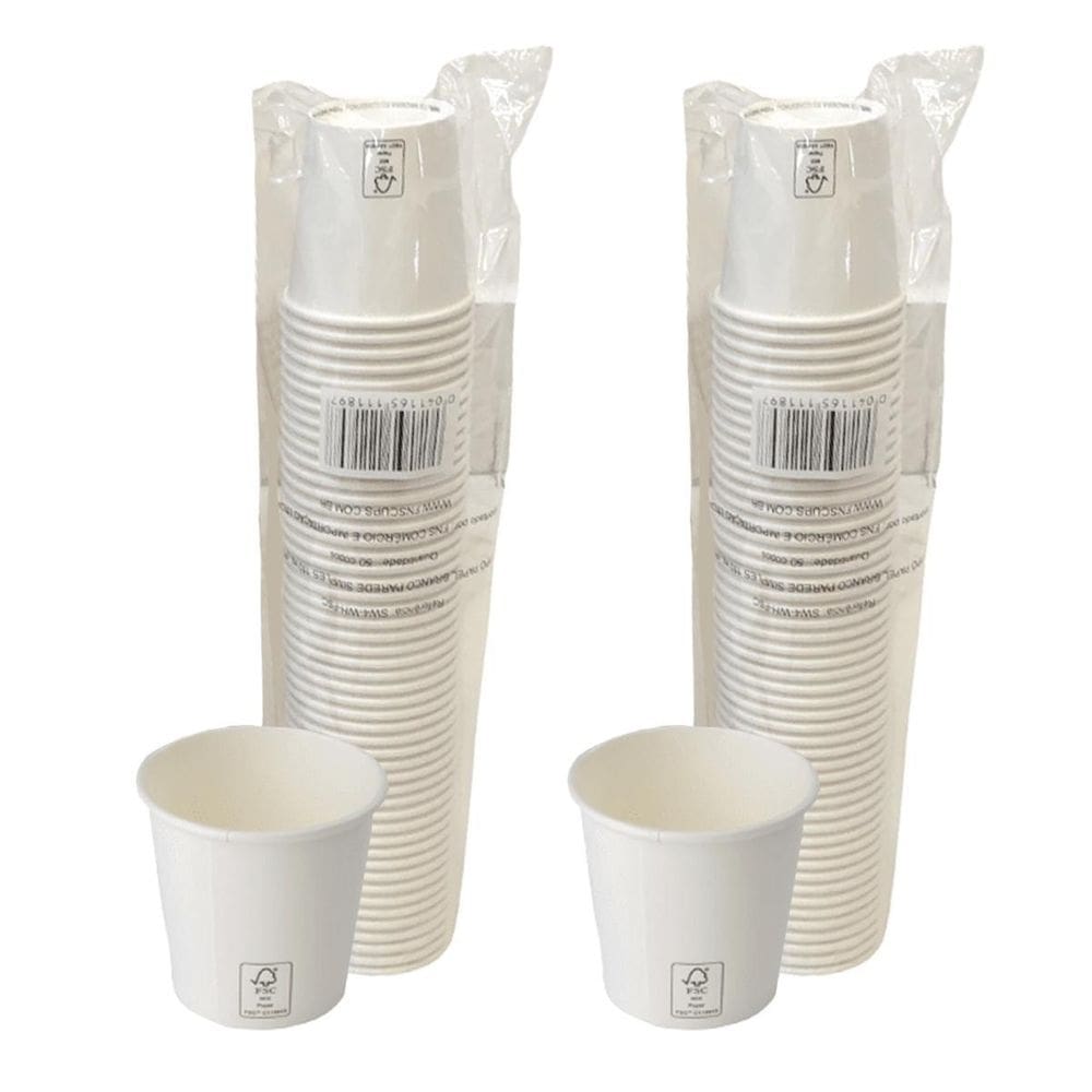 Copo De Papel Branco 100Ml 110Ml Biodegradável Térmico C/100