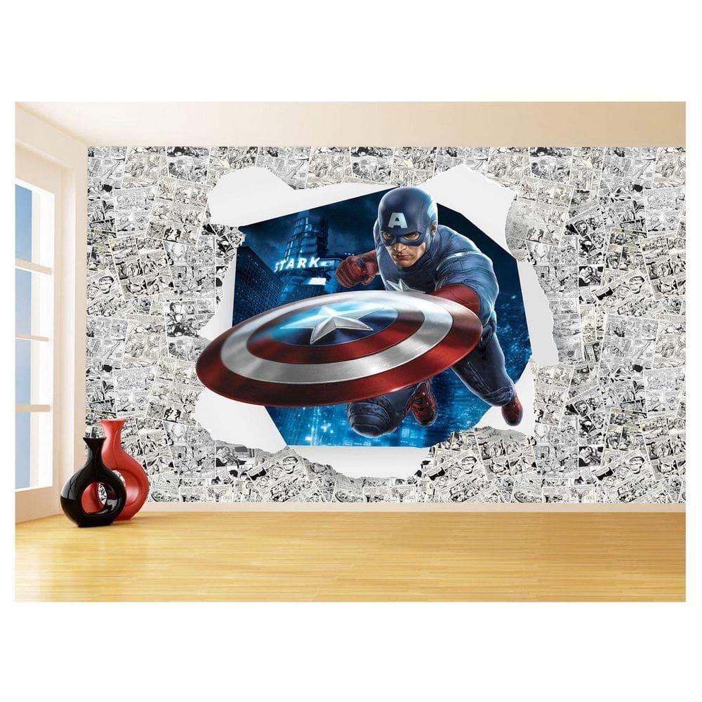 Papel De Parede 3D Heróis Página Quadrinhos Hq 3,5M Nhma203