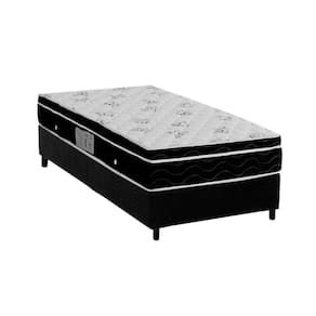 Conjunto Box Solteiro: Colchão Molas Ortobom Nanolastic Physical Spring + Base CRC Suede Black(88x188)