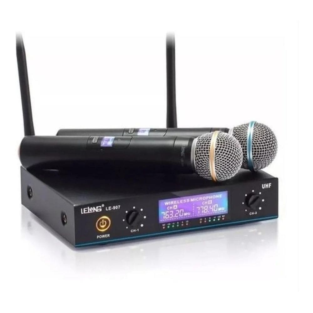 Microfone duplo digital sem fio profissional uhf p palestras