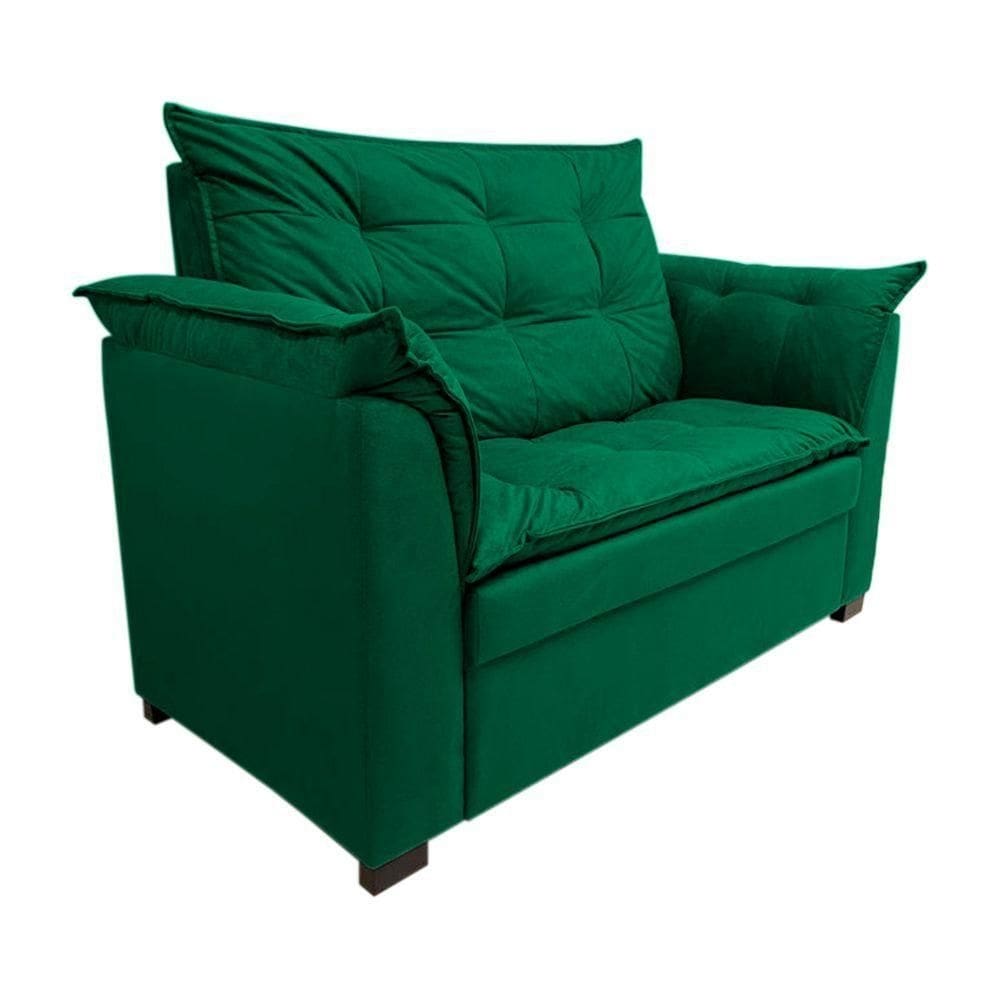 Sofá Namoradeira Dandara 2 Lug Decorativa Para Sala Suede Cor:verde Militar