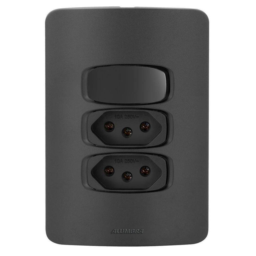 Conj 1 + 2 tomadas 20a - alumbra gracia black maxx