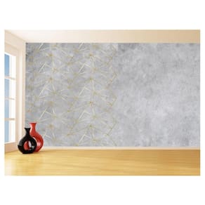 Papel De Parede 3D Concreto Queimado Risco Bege 3,5M Kkt107