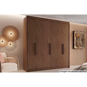 Guarda Roupa Casal 6 Portas e 4 Gavetas Cannes Cacau - Conquista