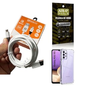 Capinha samsung a32 5g com cabo turbo e película de vidro 3d
