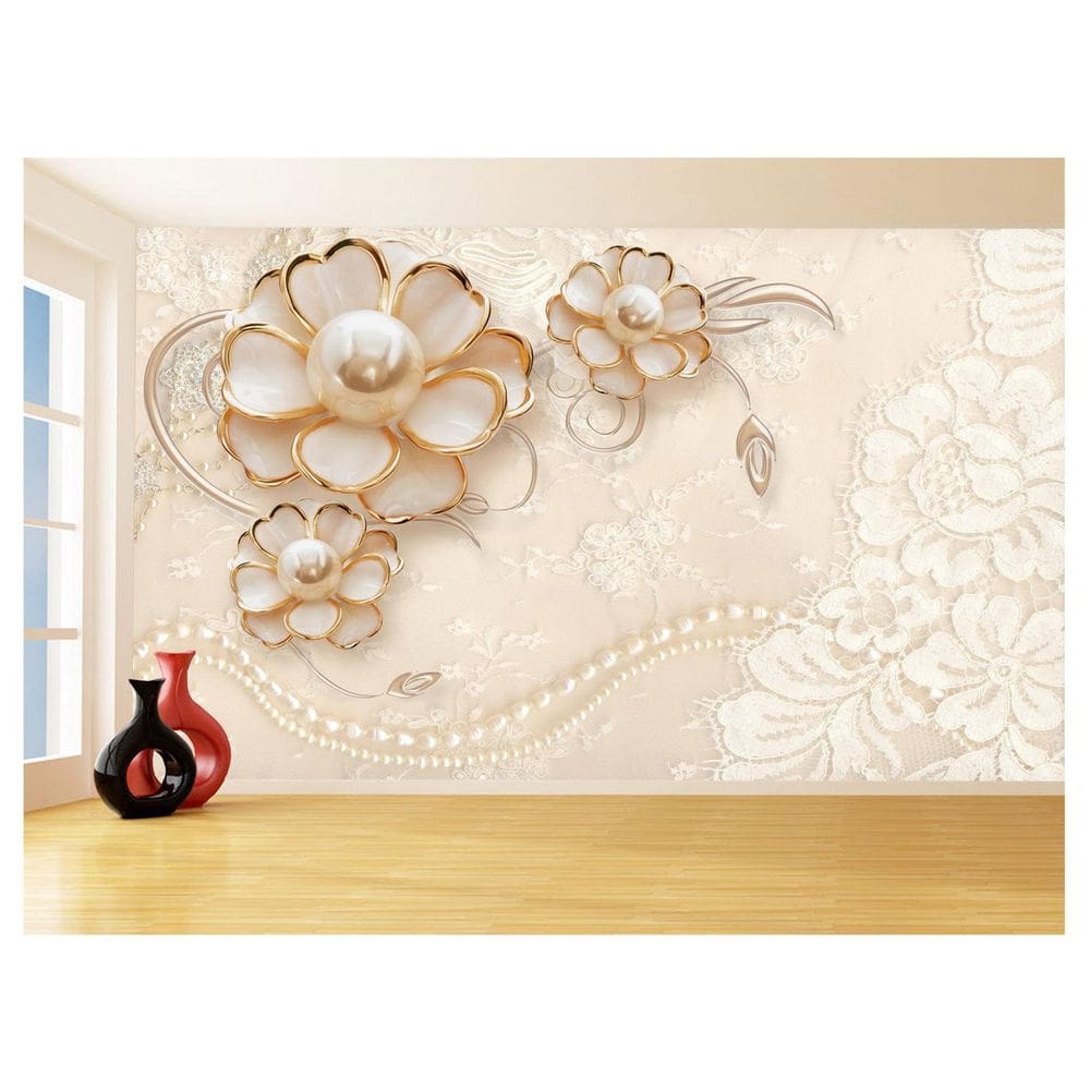 Papel De Parede 3D Floral Textura Sala Flores 3,5M Xfl275